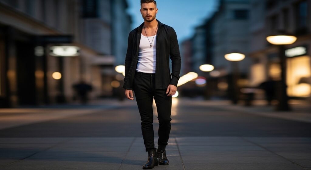 Evening contrast look