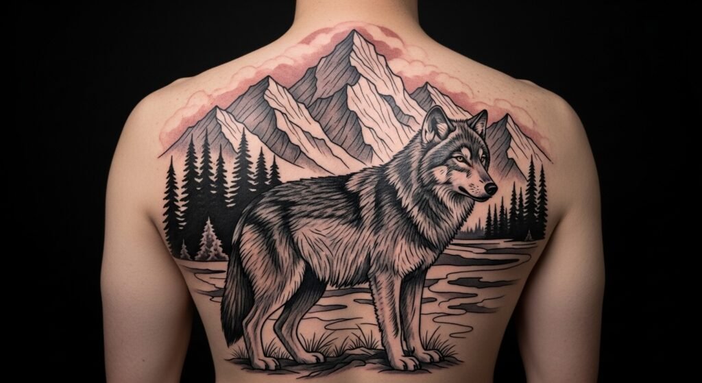 Illustrative Wolf tattoo
