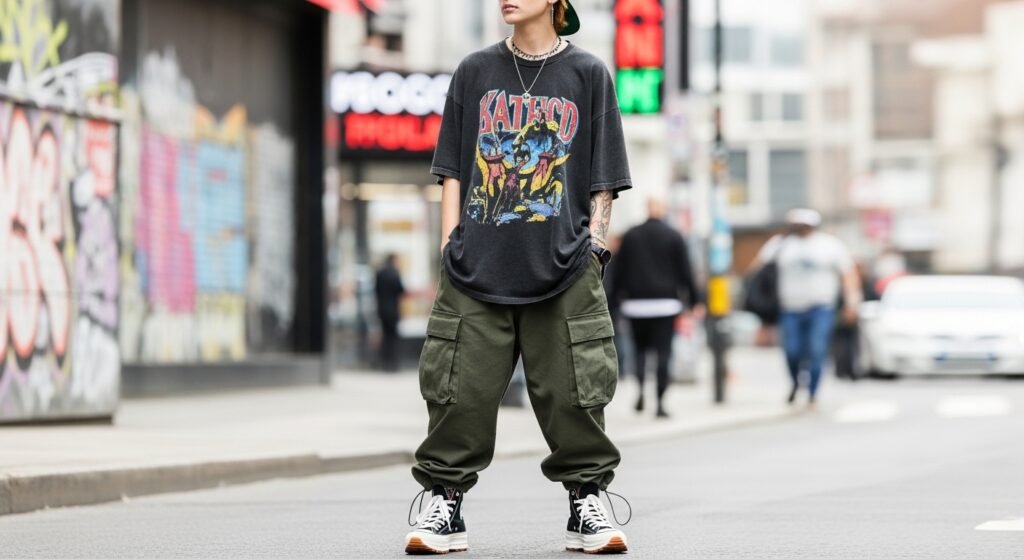 Baggy cargo street outfit