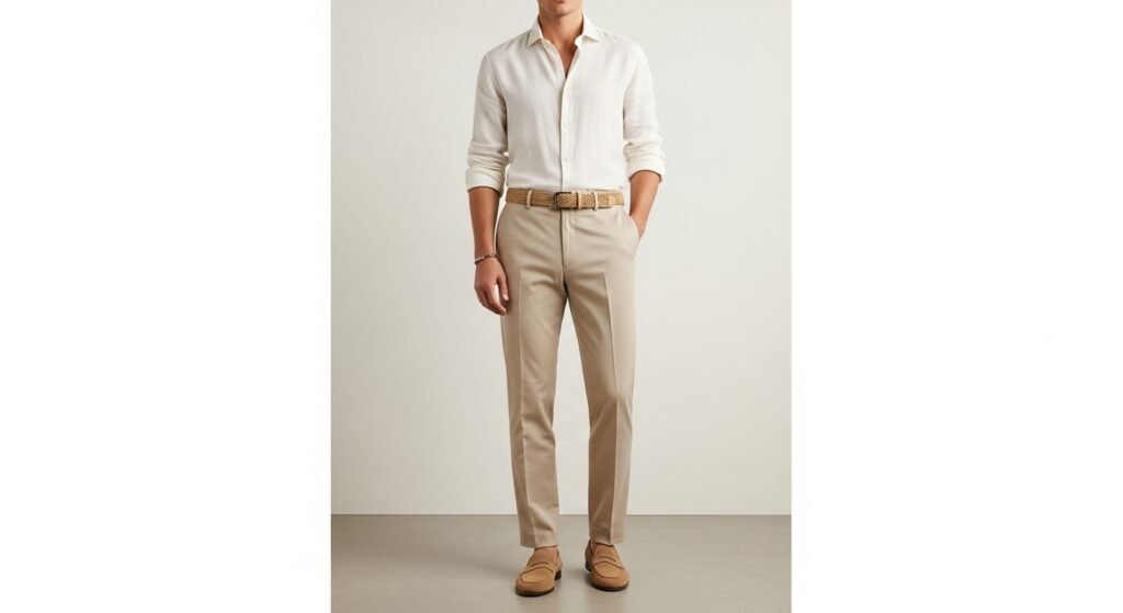Men’s Beige Monochrome Outfit
