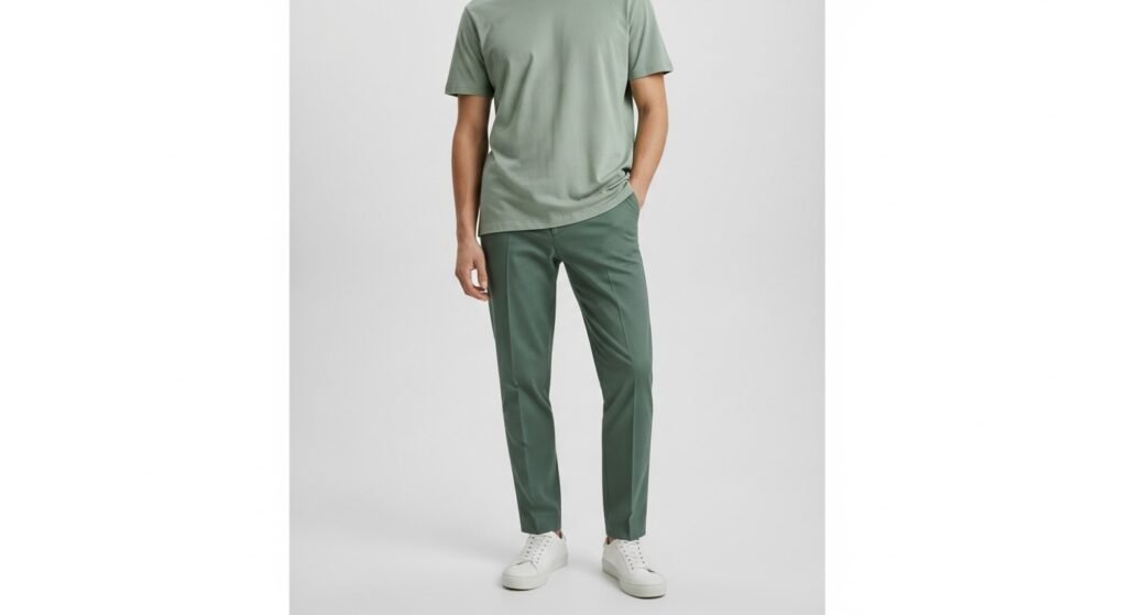 Soft Green Monochrome Casual Fit
