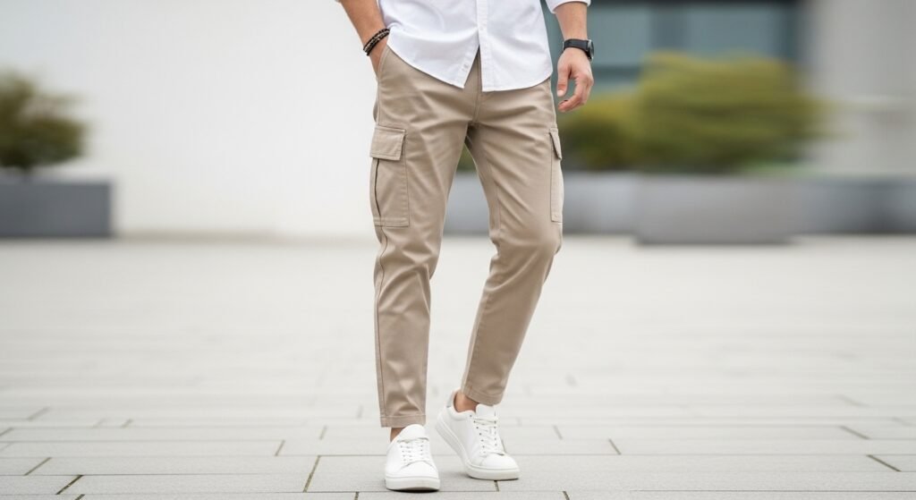 Beige cargo casual outfit