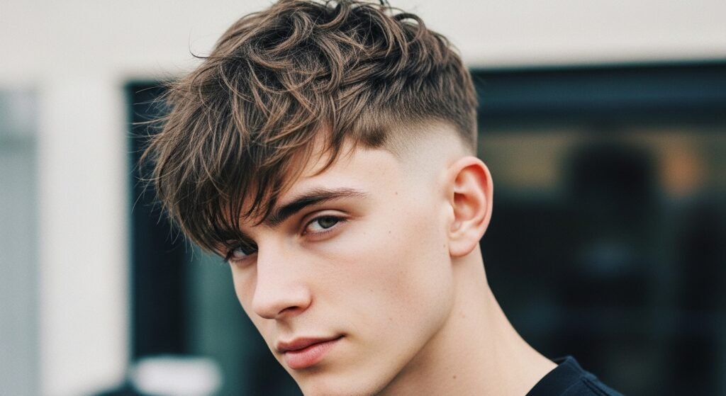 Messy fringe crop haircut 