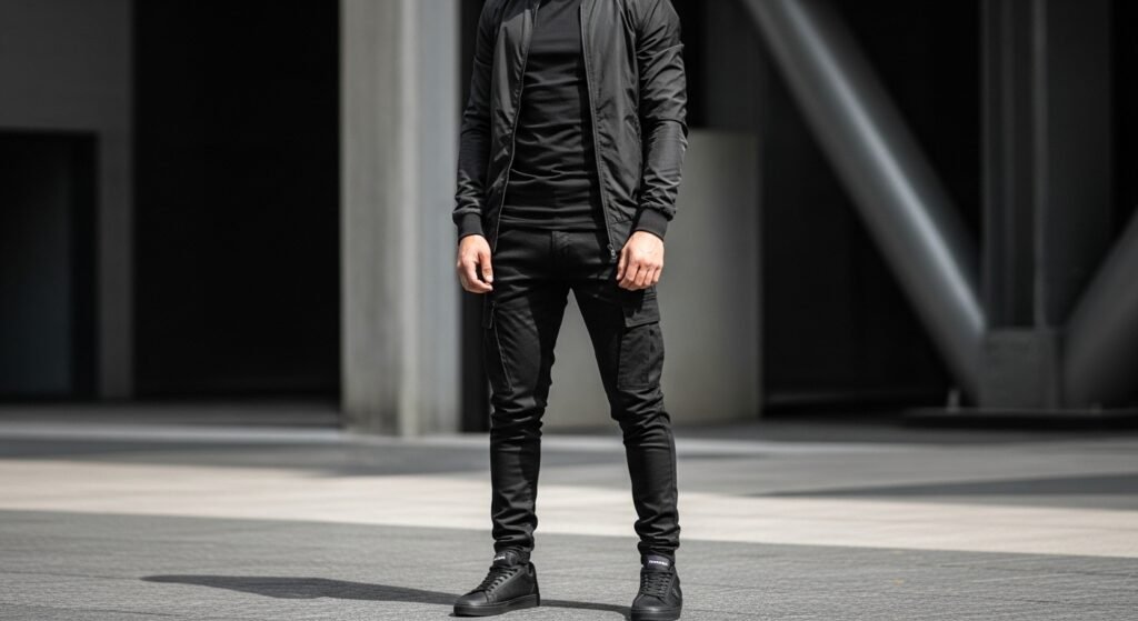 Monochrome black cargo look