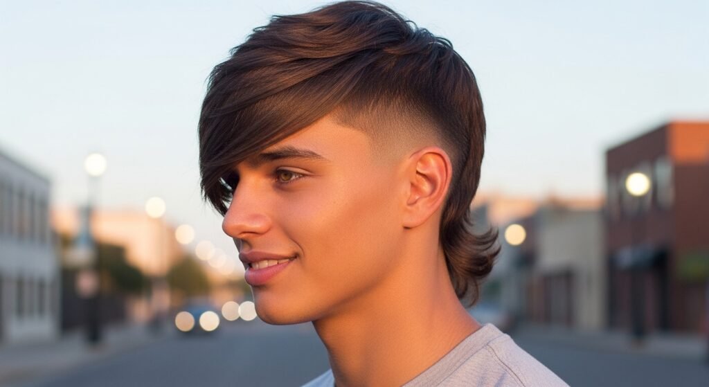 Side-Swept Burst Mullet