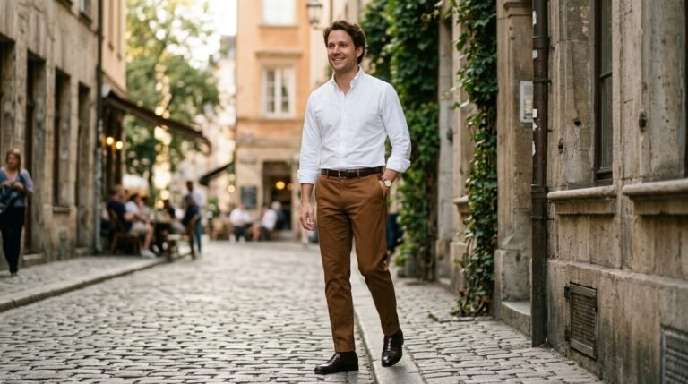 Brown classic outfit men