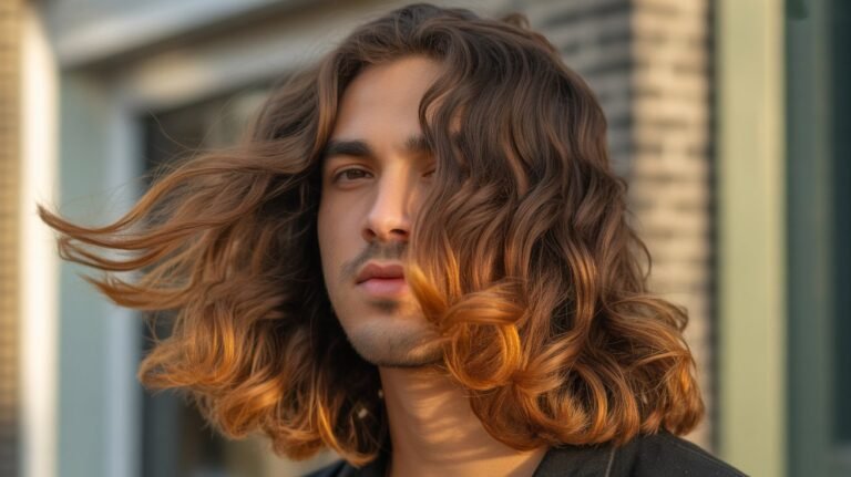 Long Wavy Hair with Caramel Tips