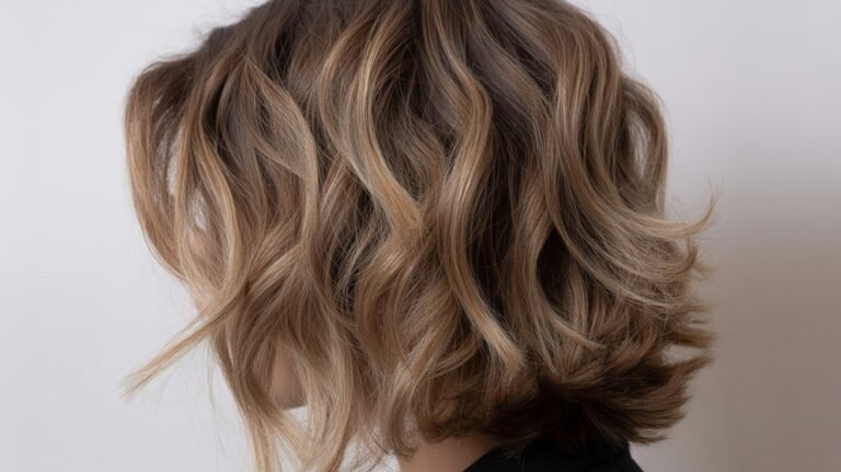  Messy Long Layers with Light Brown Highlights