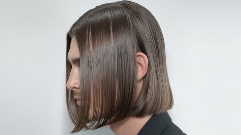 Sleek Straight Long Locks with Ash Brown Balayage