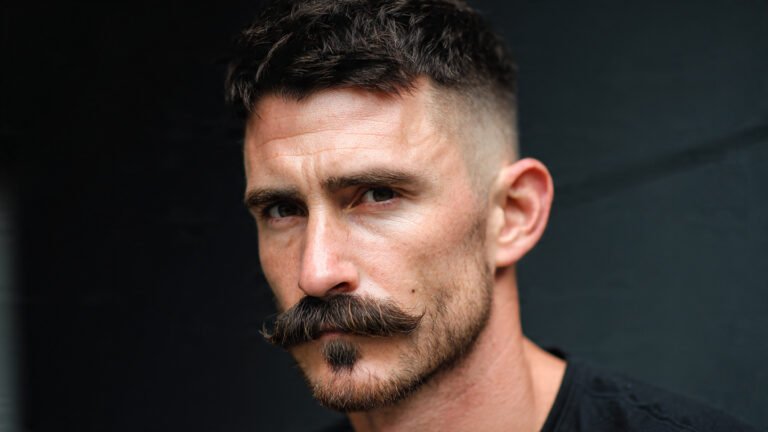  Classic Chevron Mustache with Low Fade