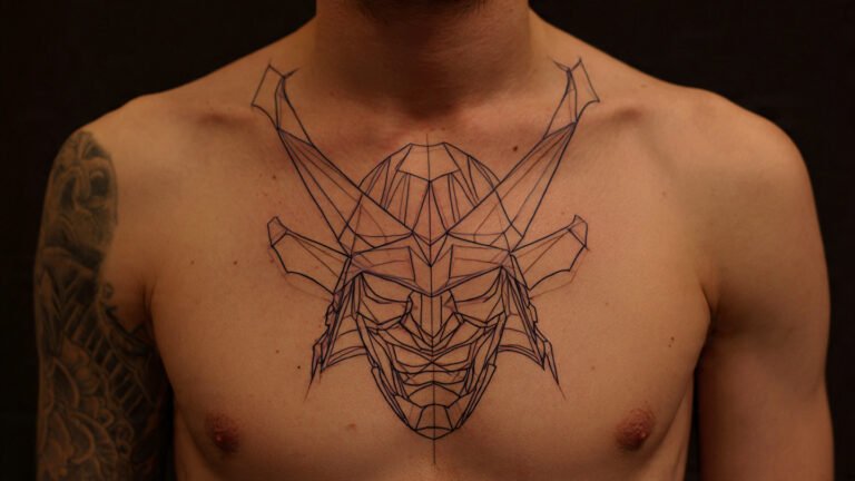 Geometric Samurai Helmet Constructed With Angular Precision