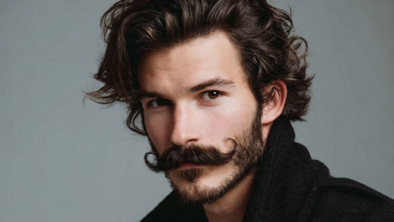  Handlebar Mustache with Medium Flow Hair