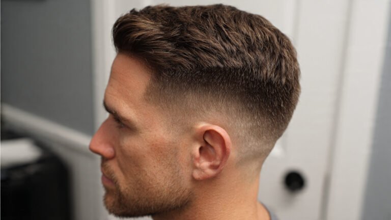 Low Taper Fade With Natural Top