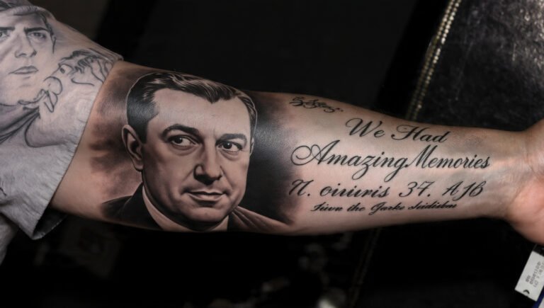 Memorial Script and Portrait Sleeve