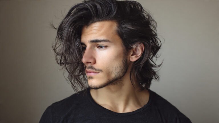 Messy Textured Long Hair with Side Sweep
