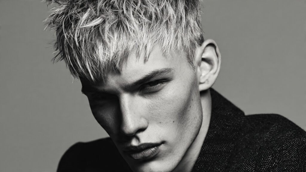 Pixie Cut Men with Platinum Finish