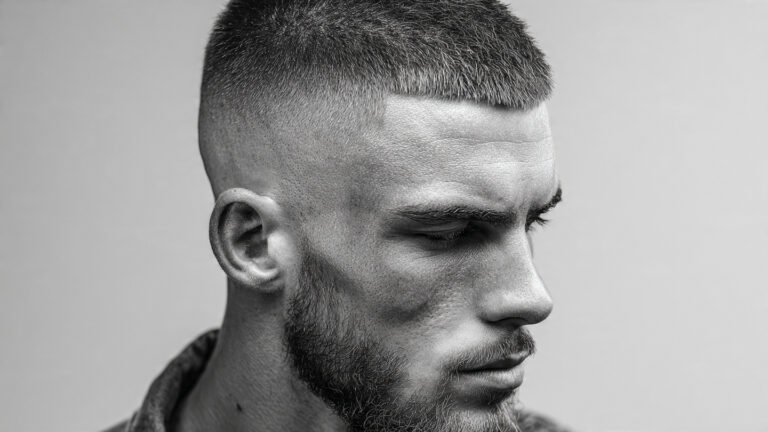Short Buzz Cut With Skin Fade