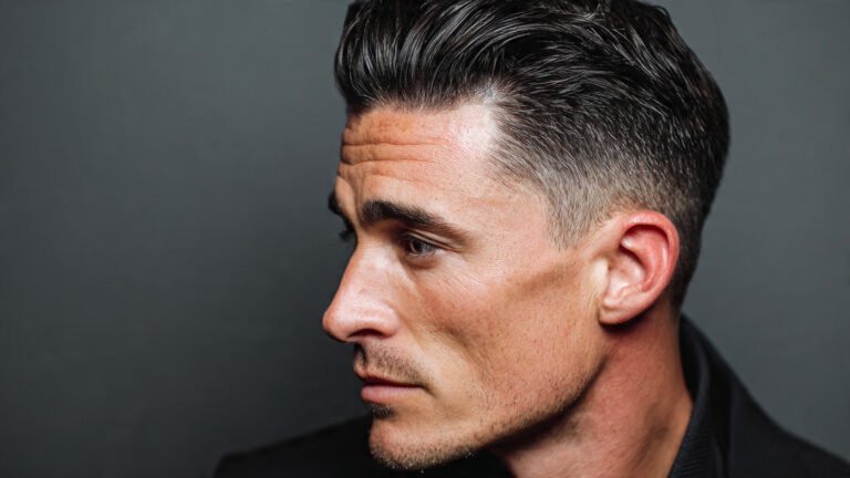 Slick Back With Taper Fade