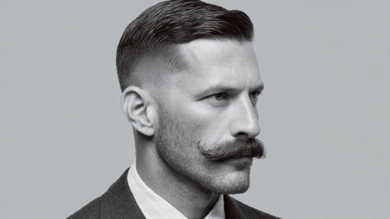 Straight Mustache with Crew Cut