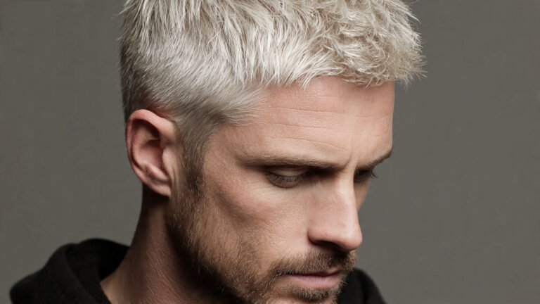 Textured Crop with Low Fade (Icy Blonde Finish)