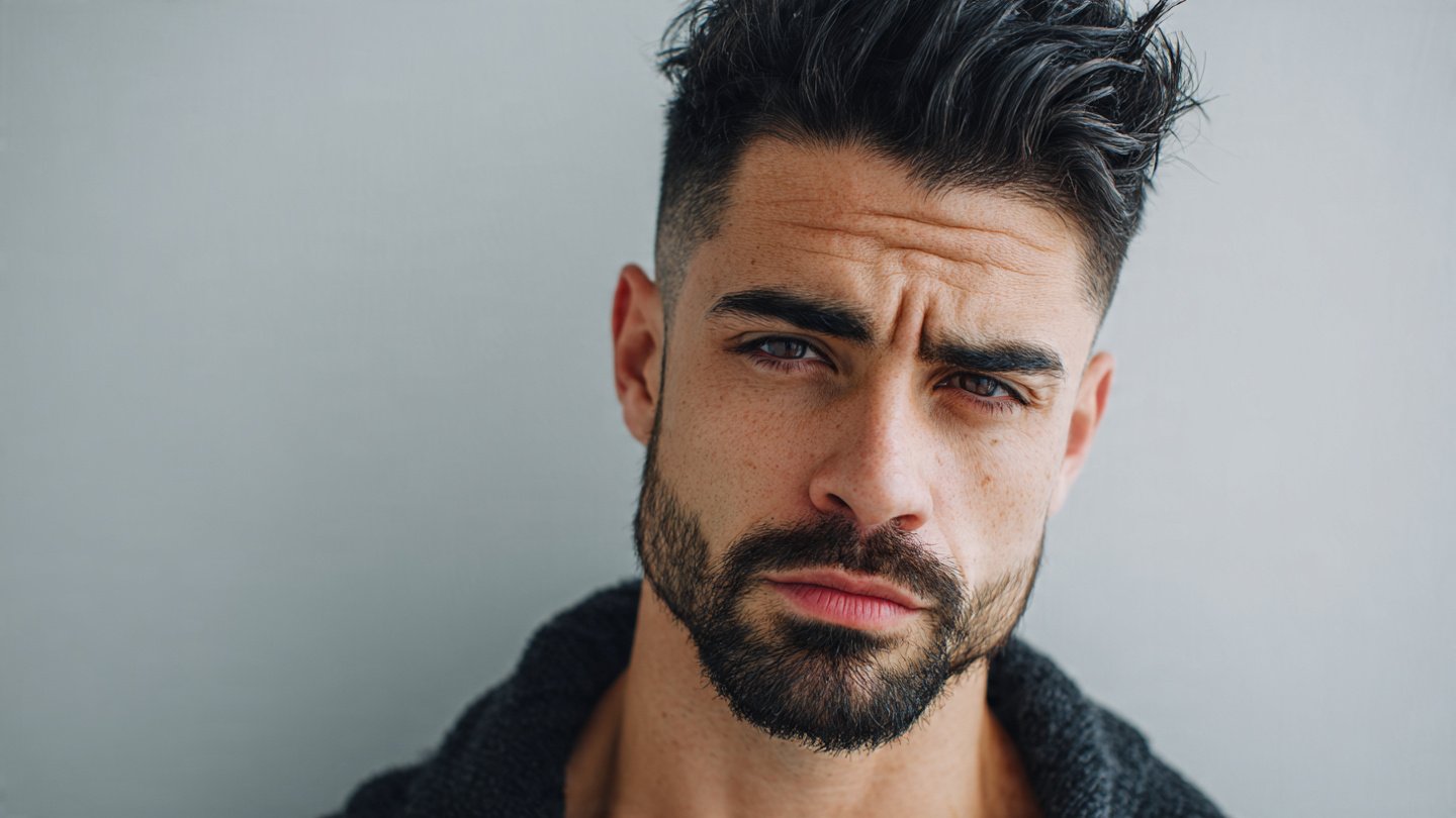 Mens Hairstyles for Thick Eyebrows