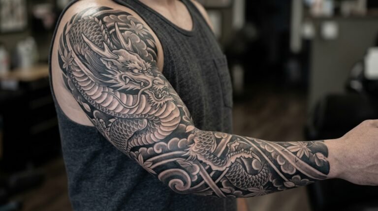 Grey Dragon Cloud Sleeve