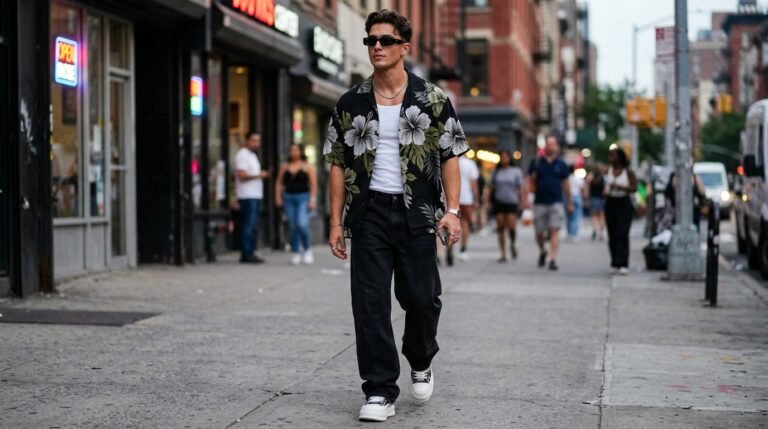 Black Hawaiian Streetwear Fit