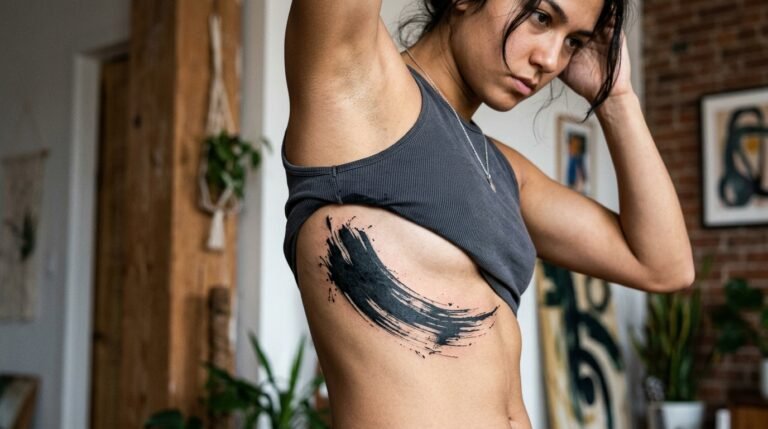 Abstract Brush Stroke Tattoo