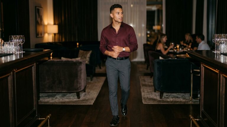 Dark romantic evening outfit
