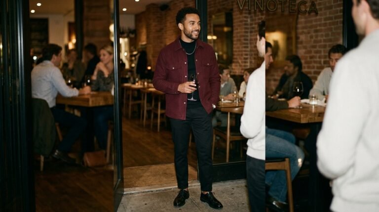 Dark Evening Date Look