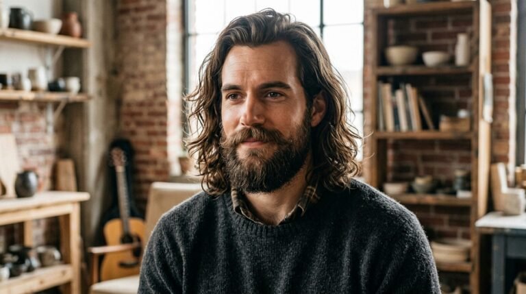 Long Hair Rugged Stache