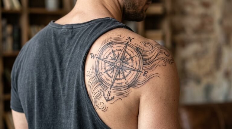 Compass shoulder illustration