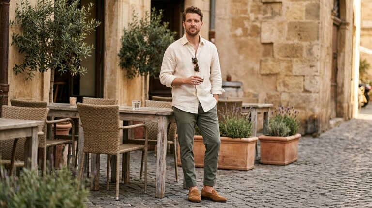 Cream Linen Summer Look