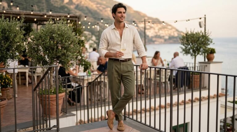 Cream Linen Date Look