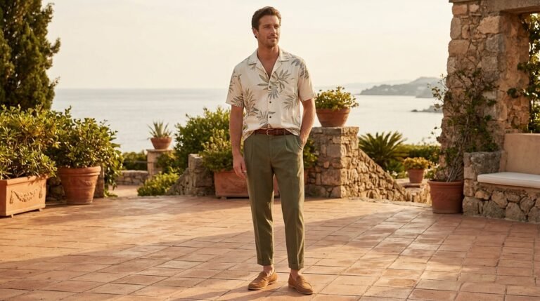 Cream Tropical Shirt Outfit
