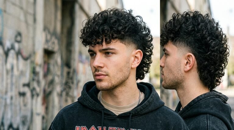 Curly mullet taper