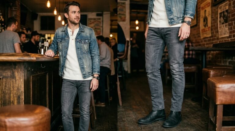 Rugged black boots outfit