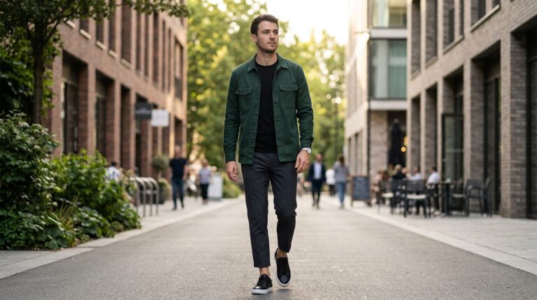 Layered modern casual outfit
