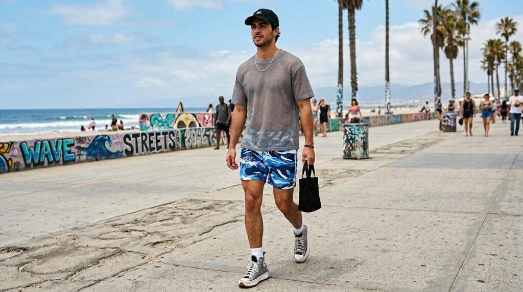 Modern Printed Swim Trunks Outfit