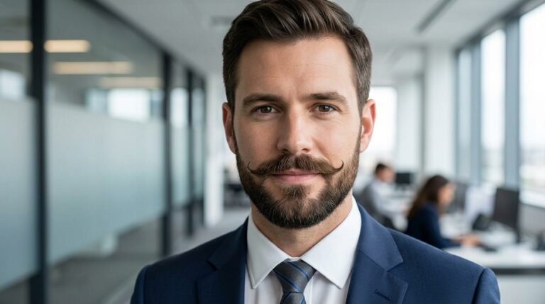 Corporate Handlebar Beard