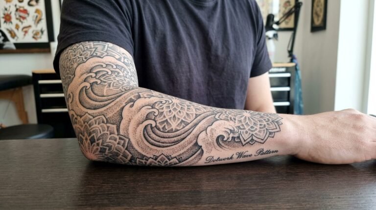 Dotwork Wave Pattern
