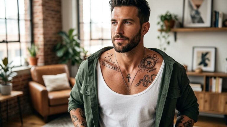 Men Collarbone Tattoo Ideas