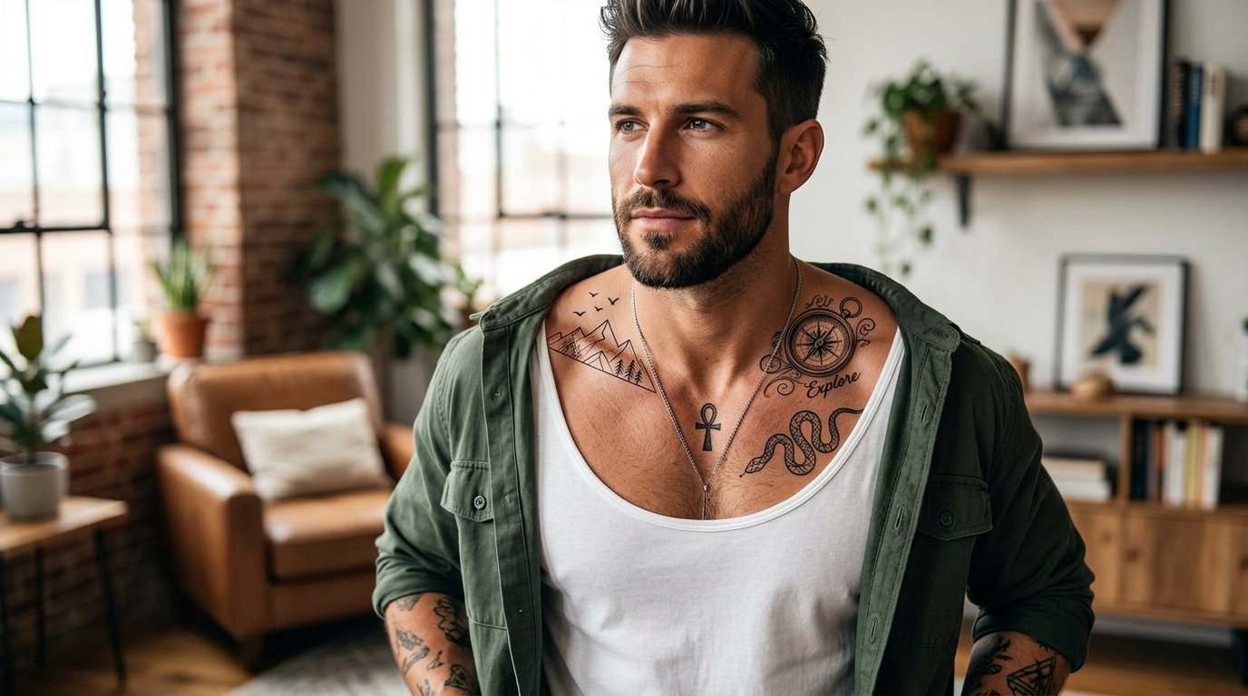 Men Collarbone Tattoo Ideas