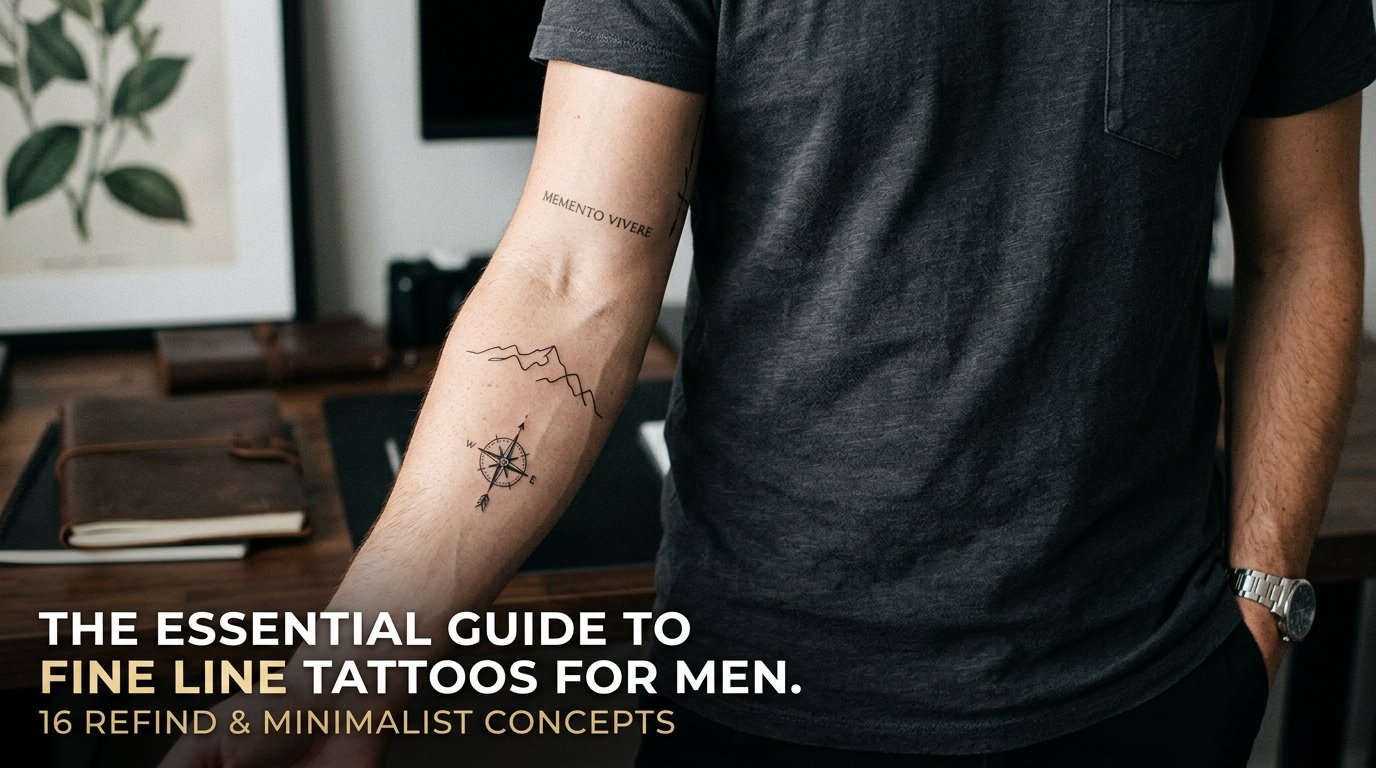 Men Fine Line Tattoo