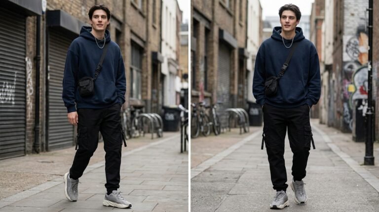 Navy streetwear layers