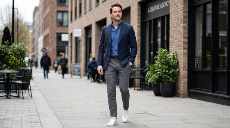Mens Suit With White Sneakers