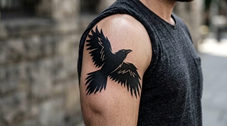 Raven shadow tattoo