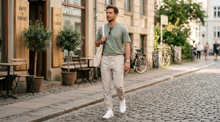 Minimalist neutral summer outfit