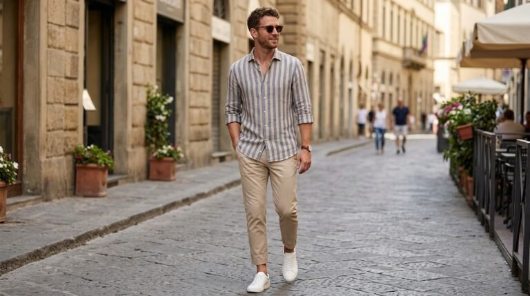 Vertical Striped Shirt Outfit