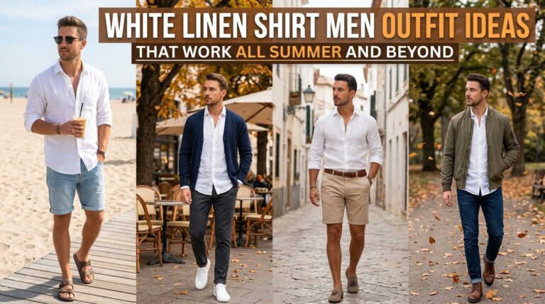 White Linen Shirt Men Outfit Ideas